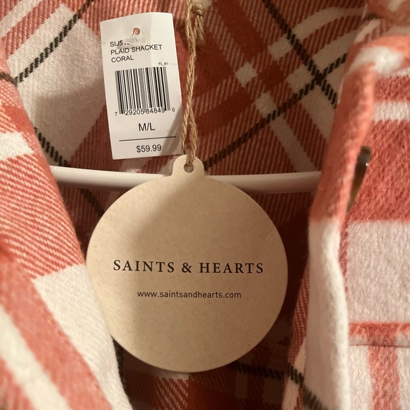Saints & Hearts plaid oversized Shacket - Picture 7 of 10